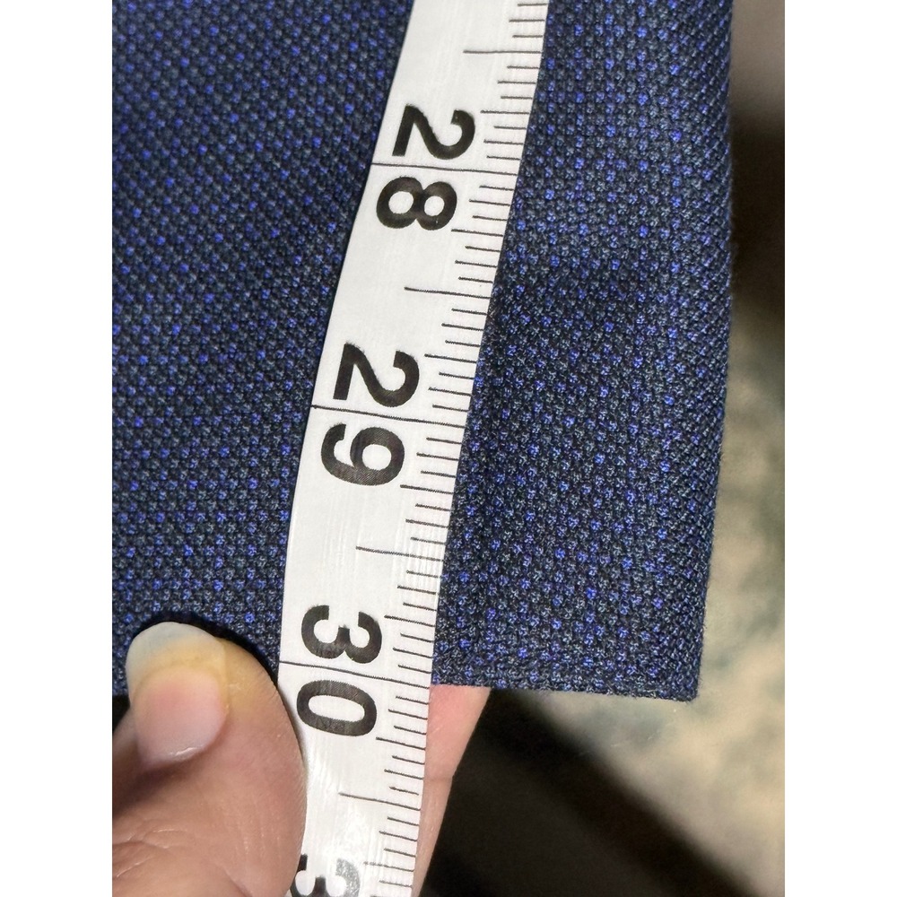 Van Heusen Mens Dress Pants 34x30 Navy Blue Pleated Polyester/Rayon Blend Slacks - Picture 8 of 8